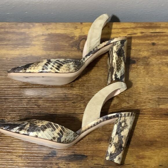 Deimille For Diane B Slingback Snakeskin Heels Size 8 (38) - Picture 6 of 10